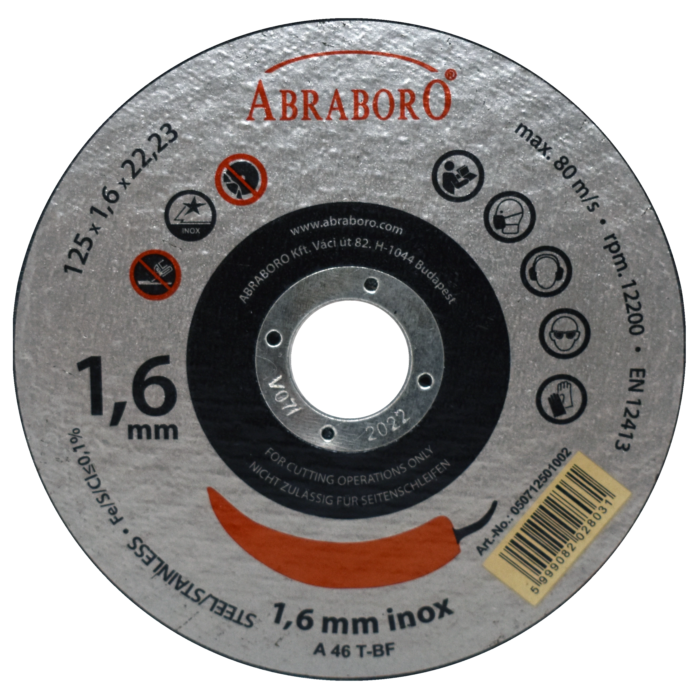 ABR.CHILI FÉMVÁGÓKORONG 230x2,0x22,23