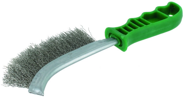 ABR.KÉZI KEFE ZÖLD NYÉLLEL 140x265 MM / 0,30 INOX